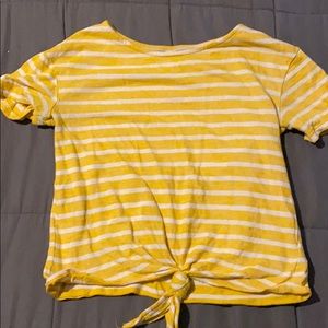 Yellow and white stripped T shirt